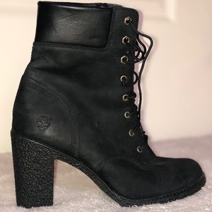 Timberland Boots: Black, 3-inch Heel, Size 9.5